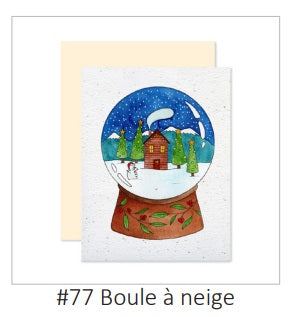 EMM0011 - Carte à planter / Plantable greeting card - Boule à neige
