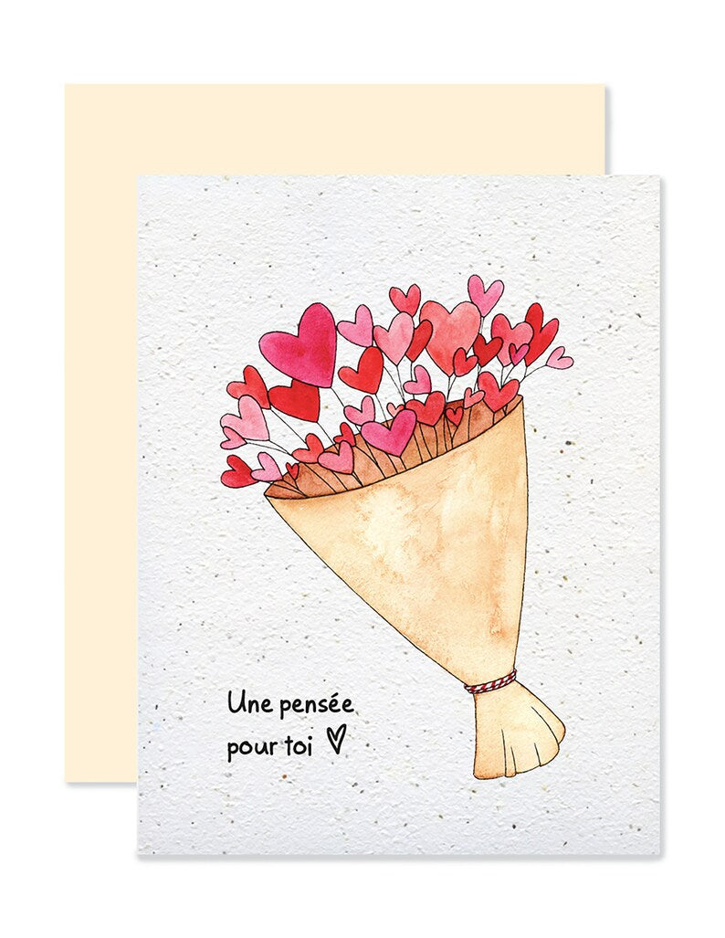 EMM0015 - Carte à planter / Plantable greeting card - Une pensée pour toi