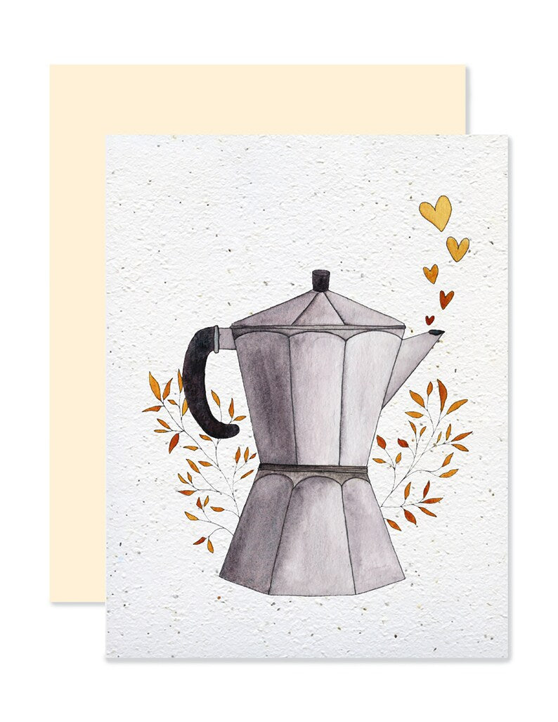 EMM0060 - Carte à planter / Plantable greeting card - Cafetière italienne