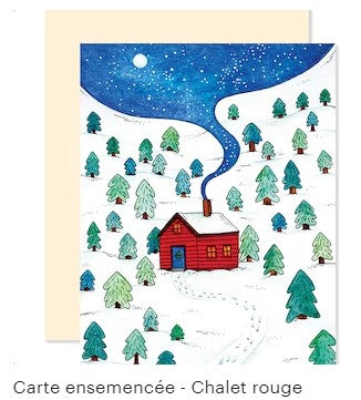 EMM0009 - Carte à planter / Plantable greeting card - Chalet rouge