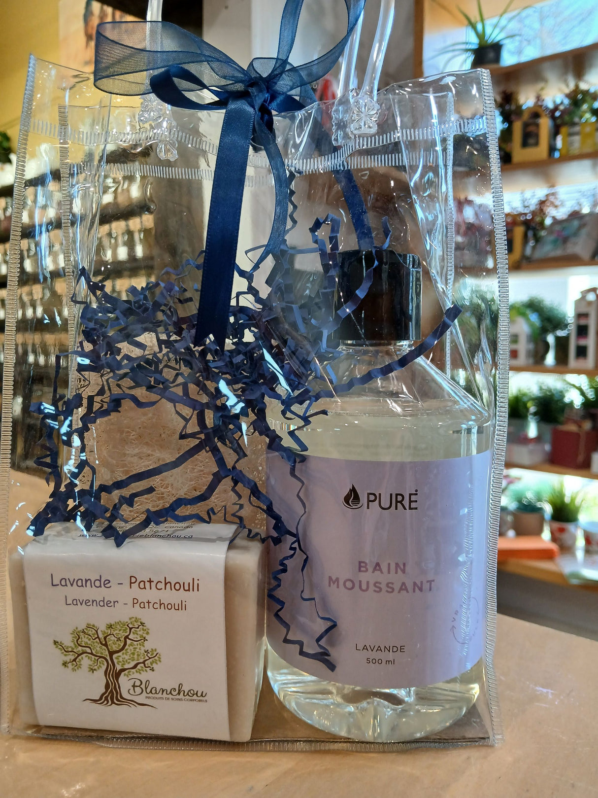 ENS0102 - Gift set - Bath tea (lavender) and loofah