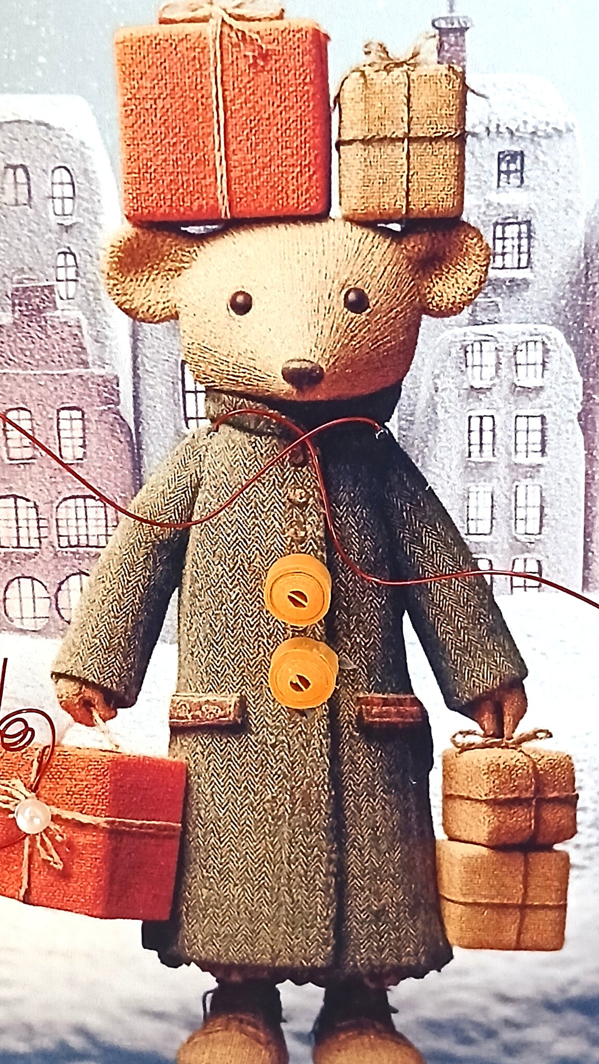 FIL0017 - Carte en quilling - Souris et ses beaux cadeaux