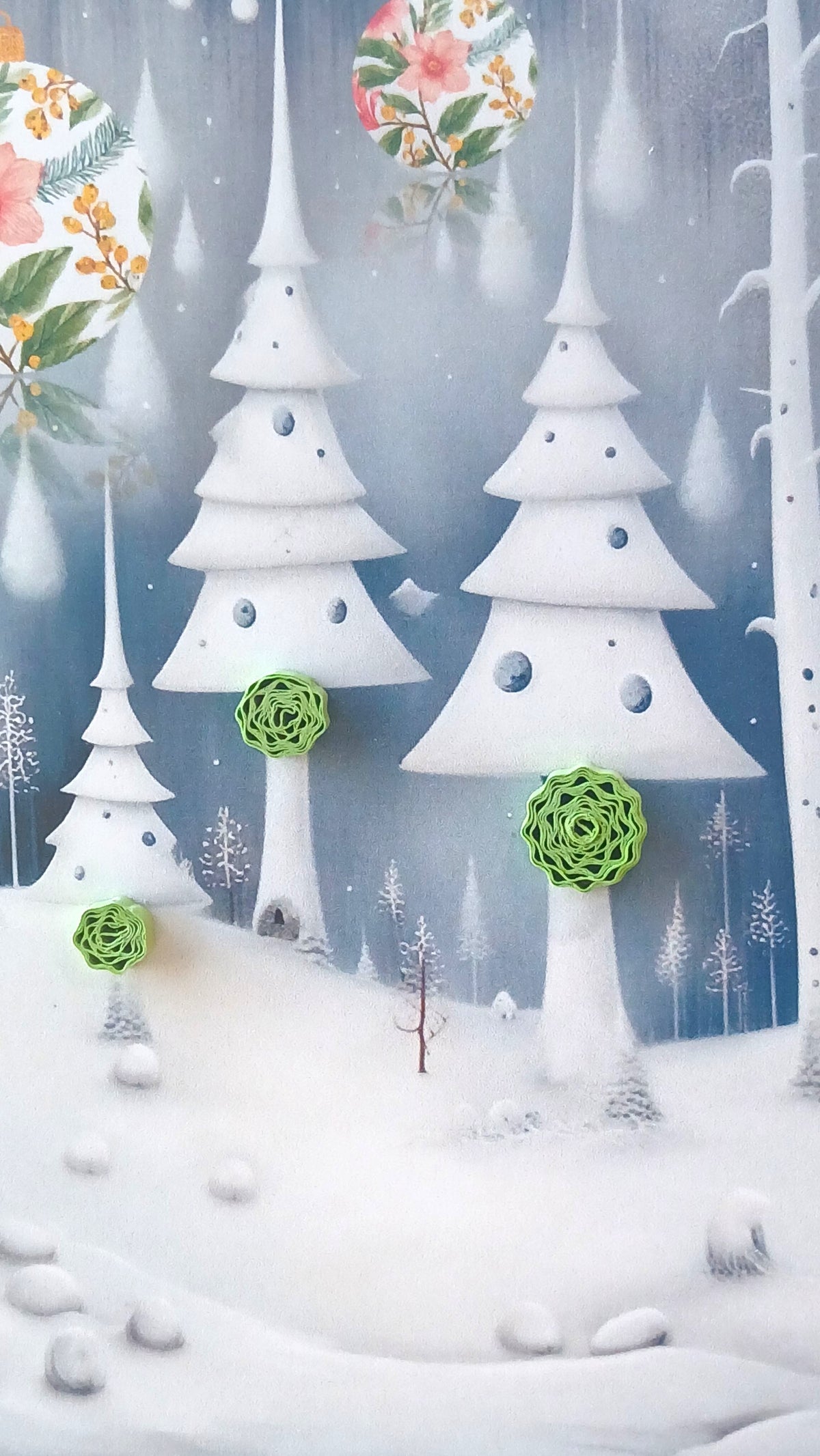 FIL0026 - Carte en quilling - Sapins suisses