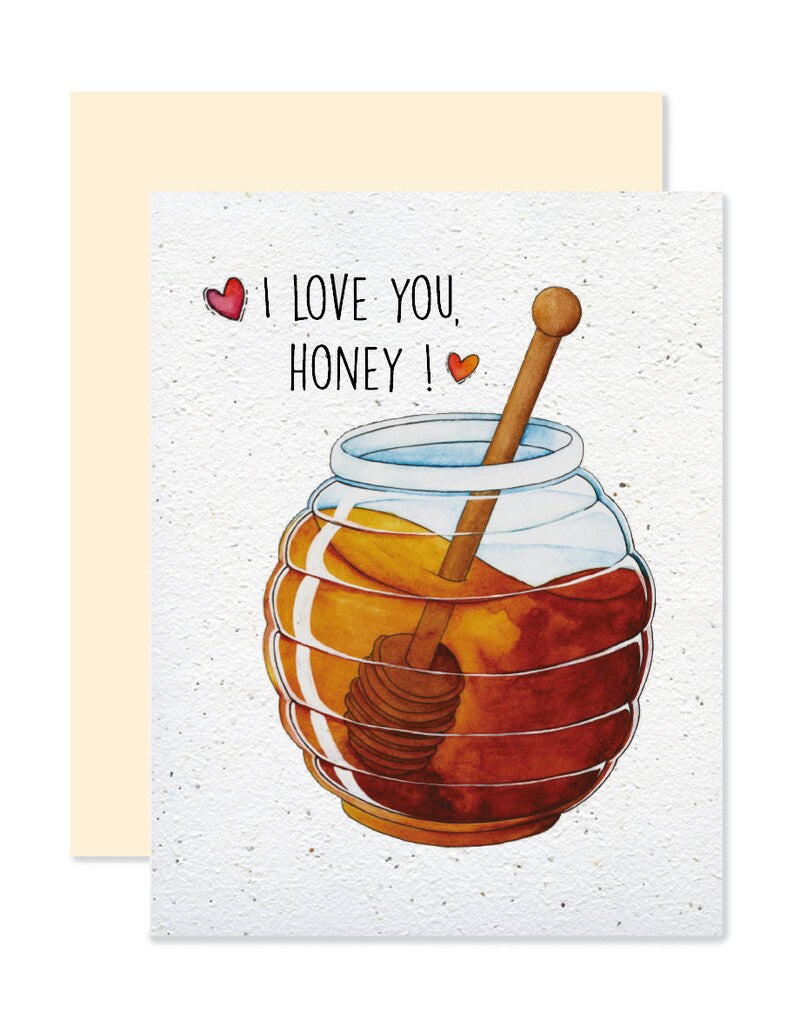 EMM0072 - Carte à planter / Plantable greeting card - I love you honey!