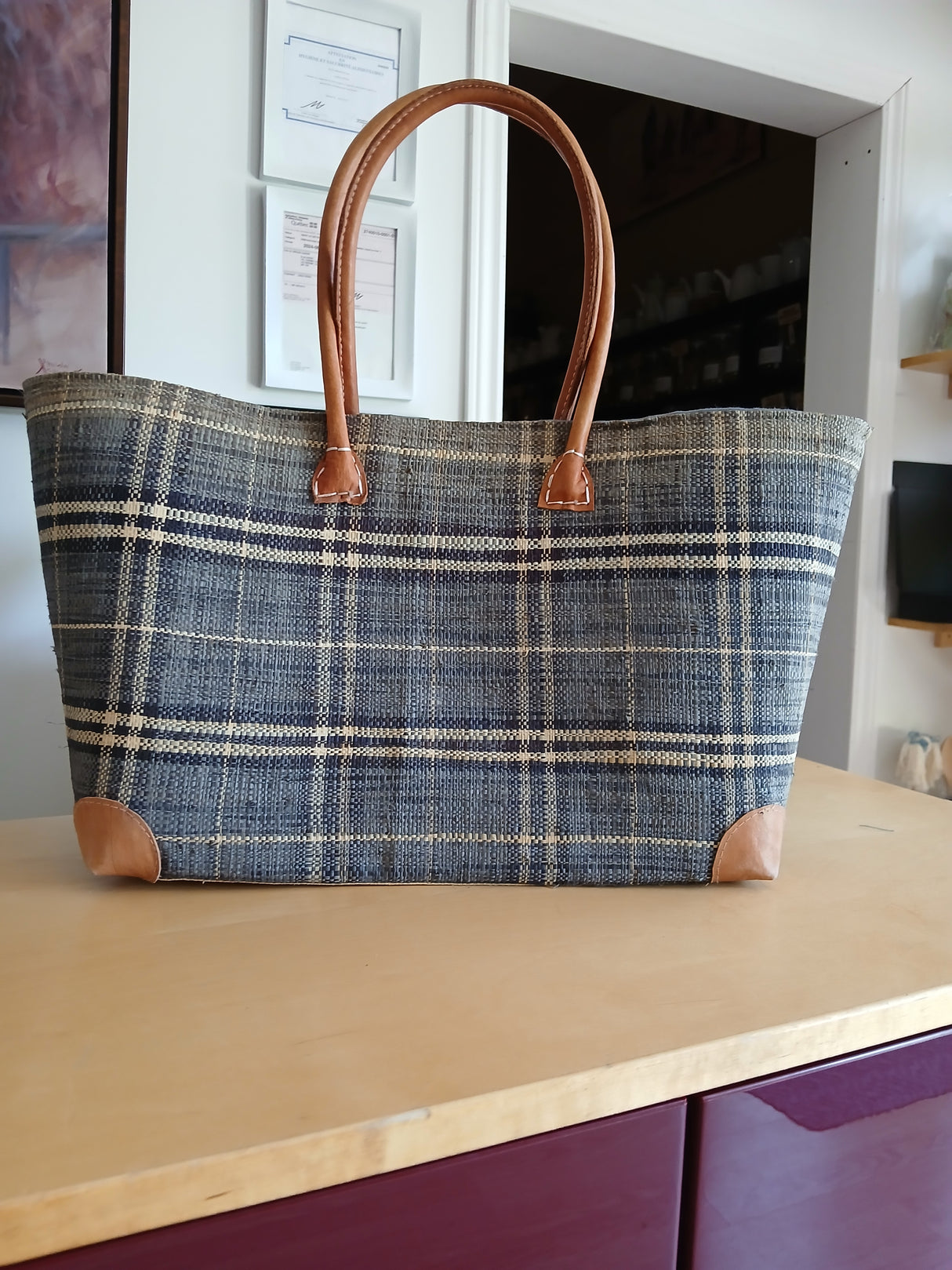 PAN0012 - 3-strip sisal basket bag - Small