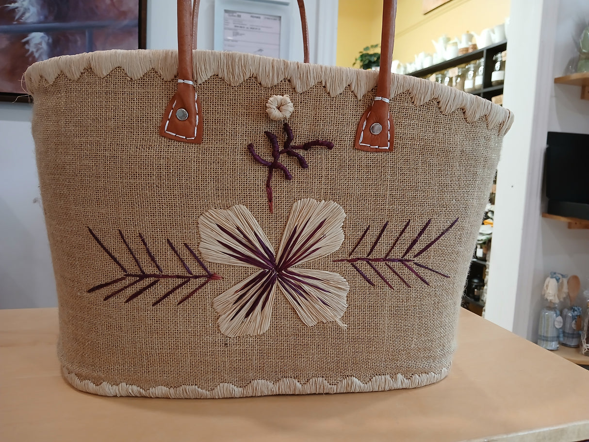 PAN0048 - Beige and black Sévilla basket bag - Large