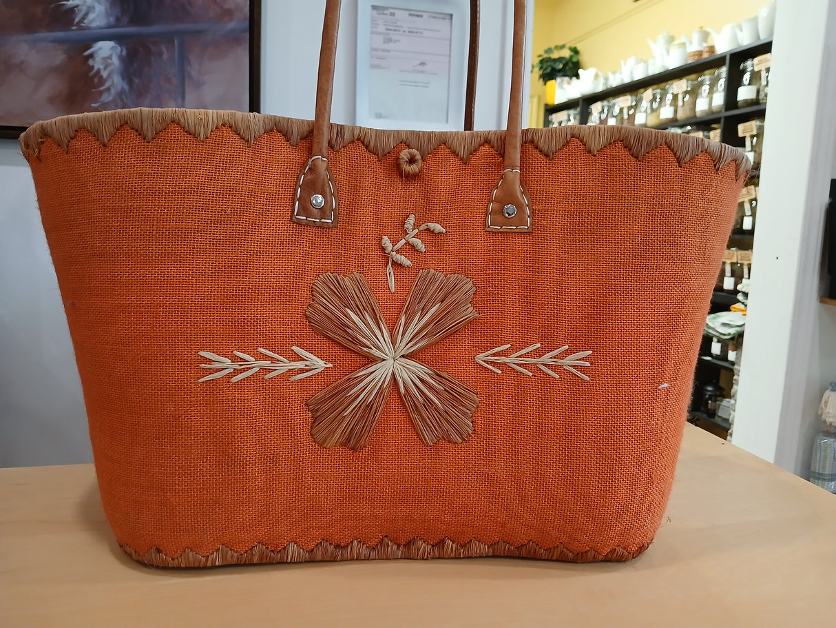 PAN0049 - Beige and red Sévilla basket bag - Medium