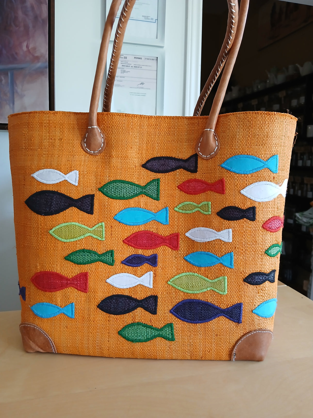 PAN0012 - 3-strip sisal basket bag - Small