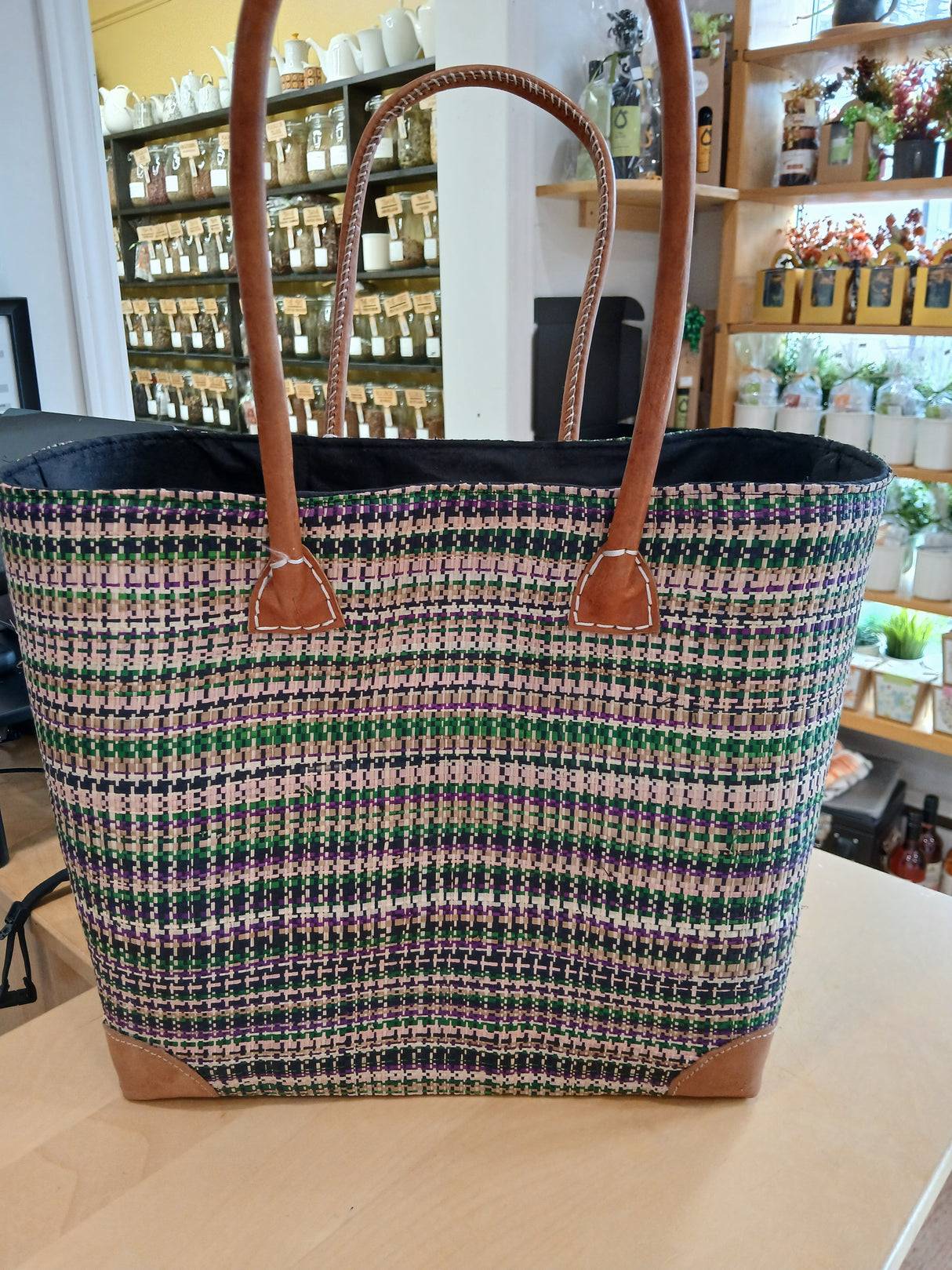 PAN0079 - Basket bag - Cat - charcoal - medium size