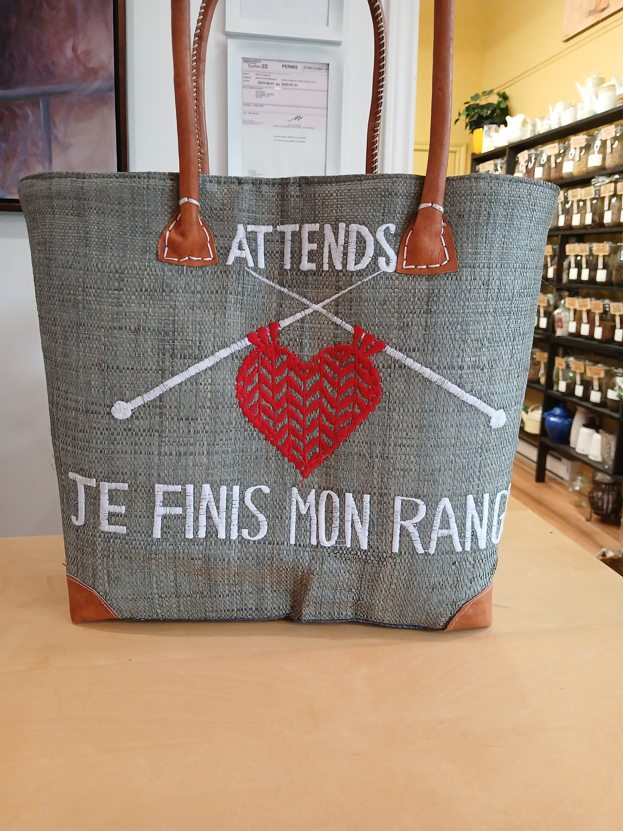 PAN0079 - Basket bag - Cat - charcoal - medium size