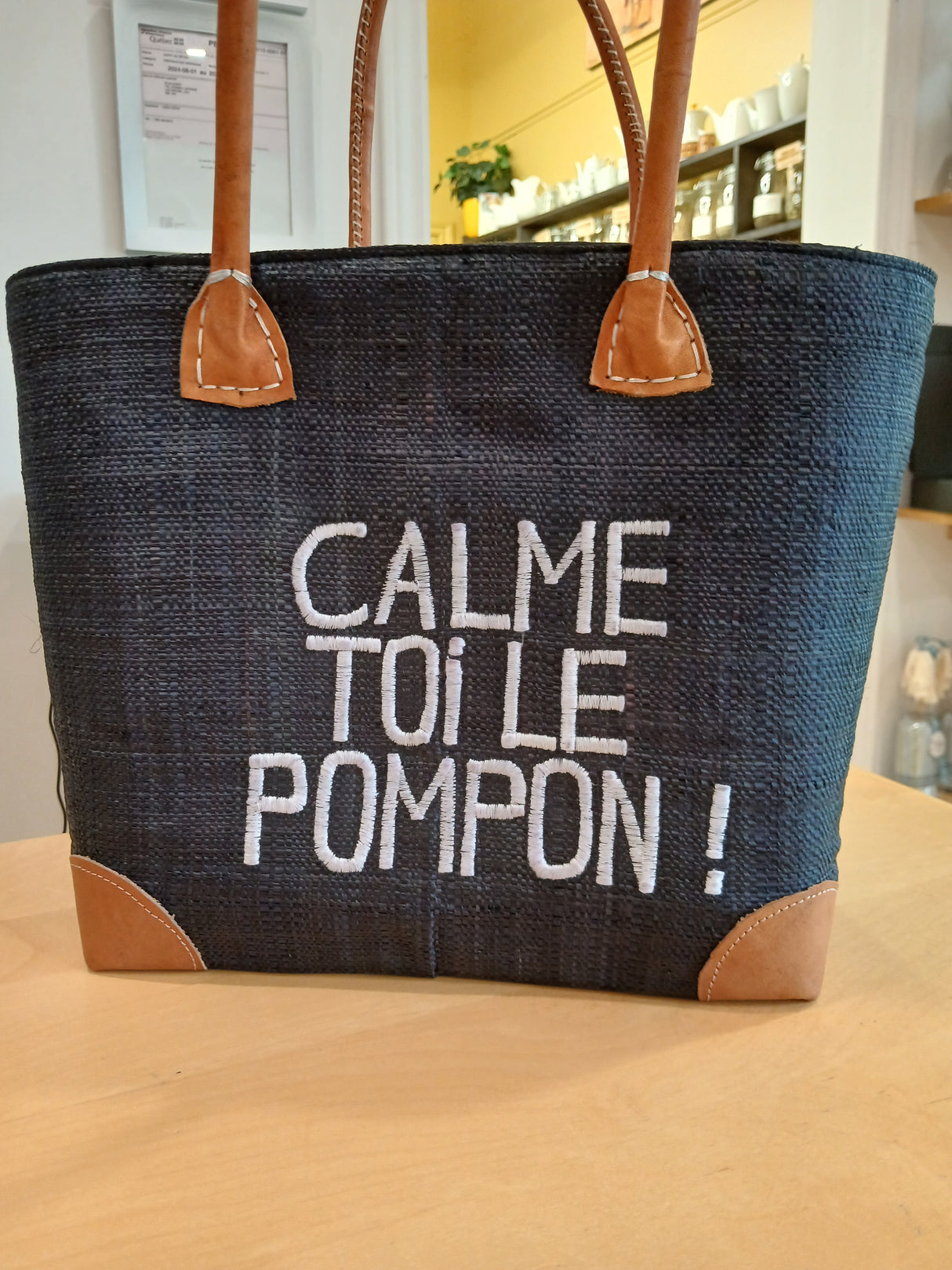 PAN0079 - Basket bag - Cat - charcoal - medium size