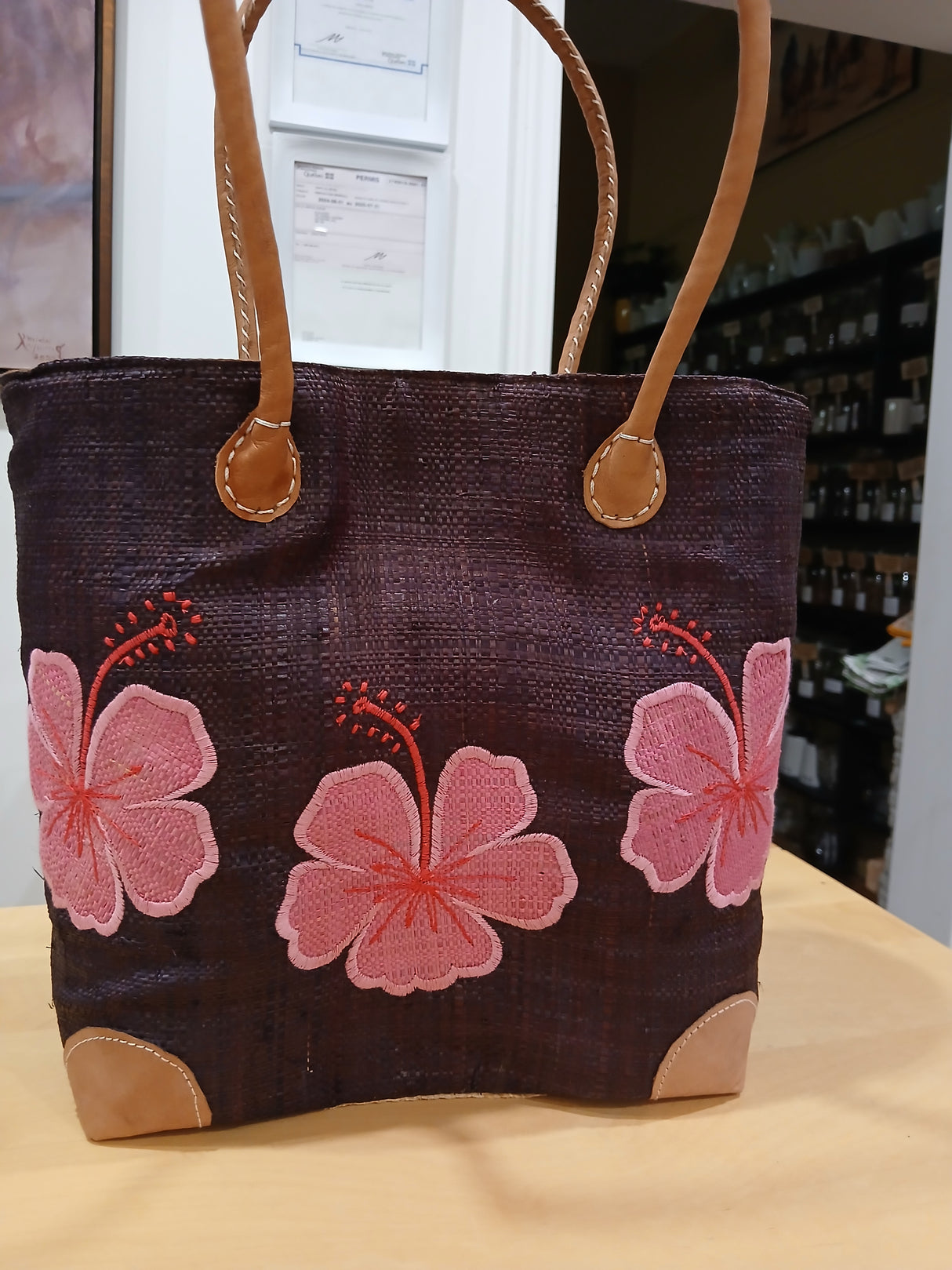 PAN0079 - Basket bag - Cat - charcoal - medium size