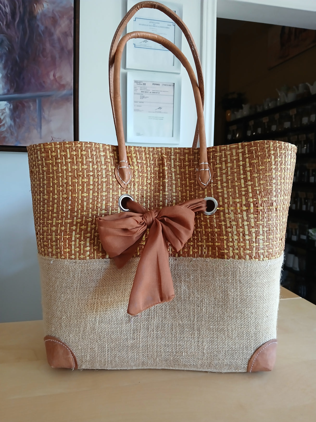 PAN0079 - Basket bag - Cat - charcoal - medium size