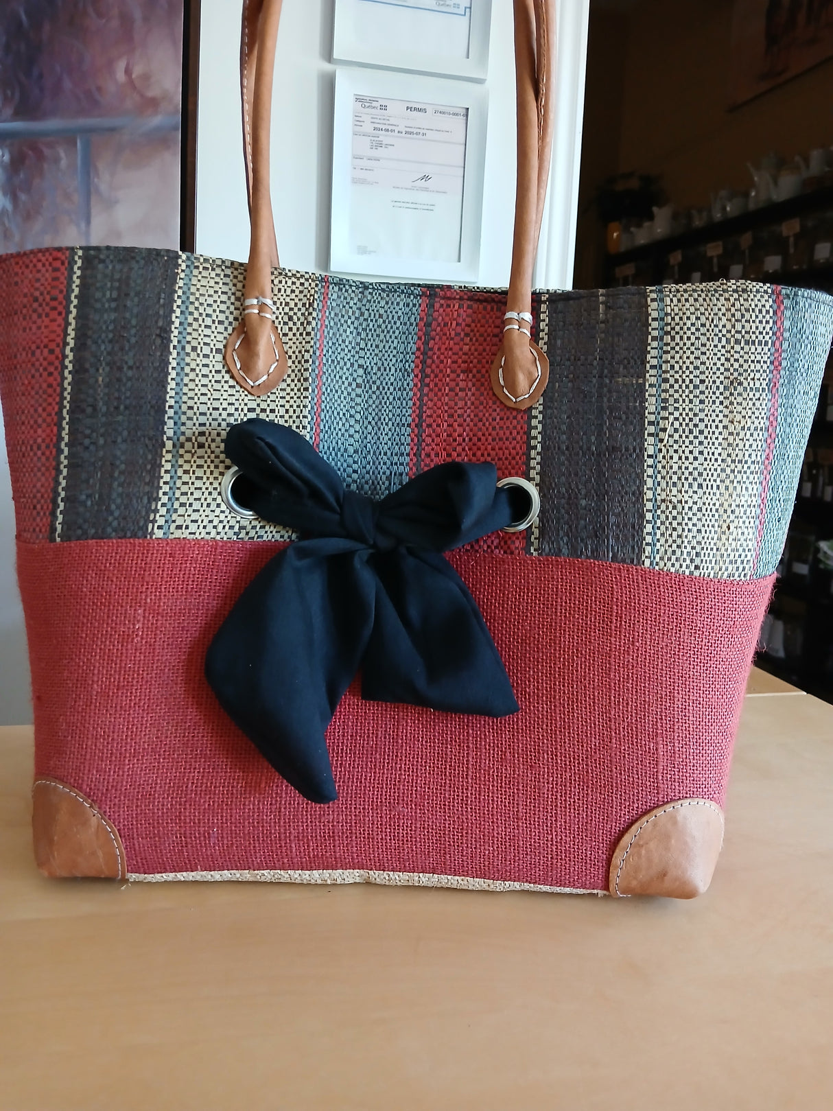 PAN0079 - Basket bag - Cat - charcoal - medium size