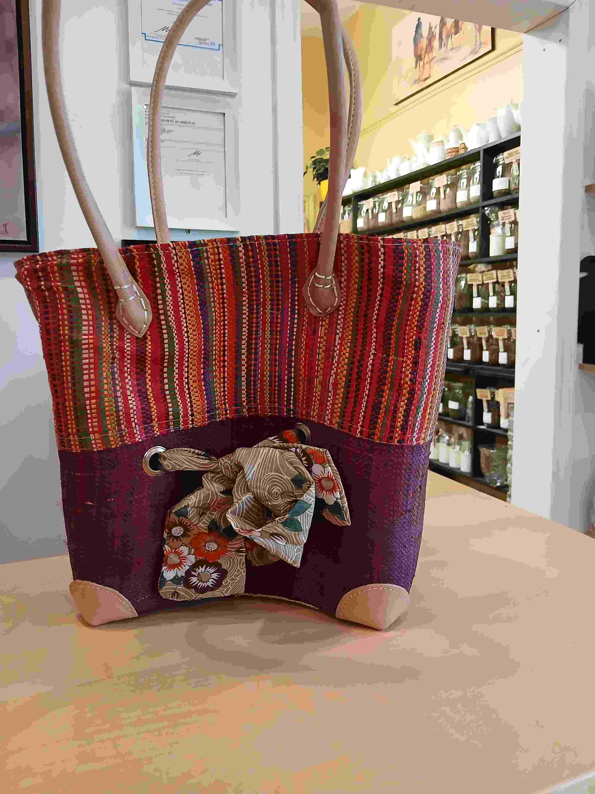 PAN0079 - Basket bag - Cat - charcoal - medium size