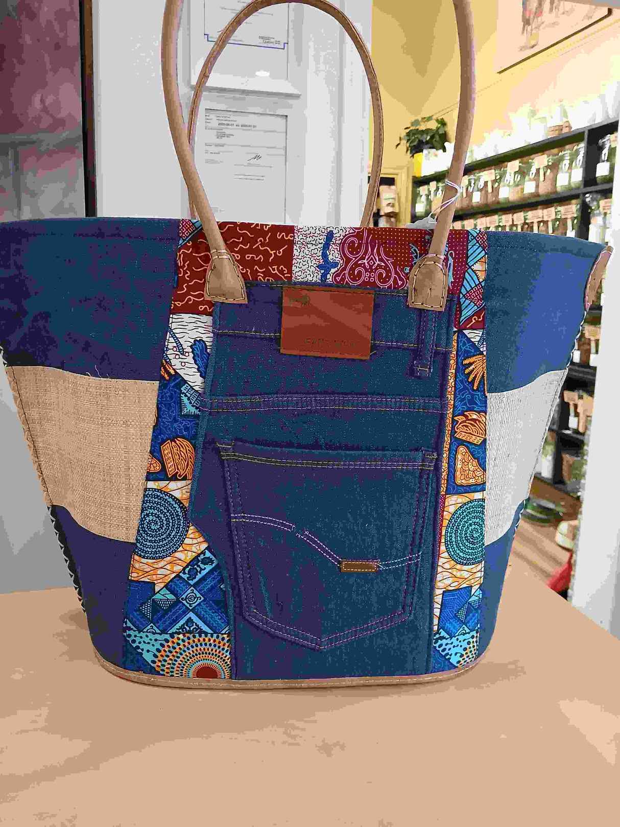 PAN0079 - Basket bag - Cat - charcoal - medium size