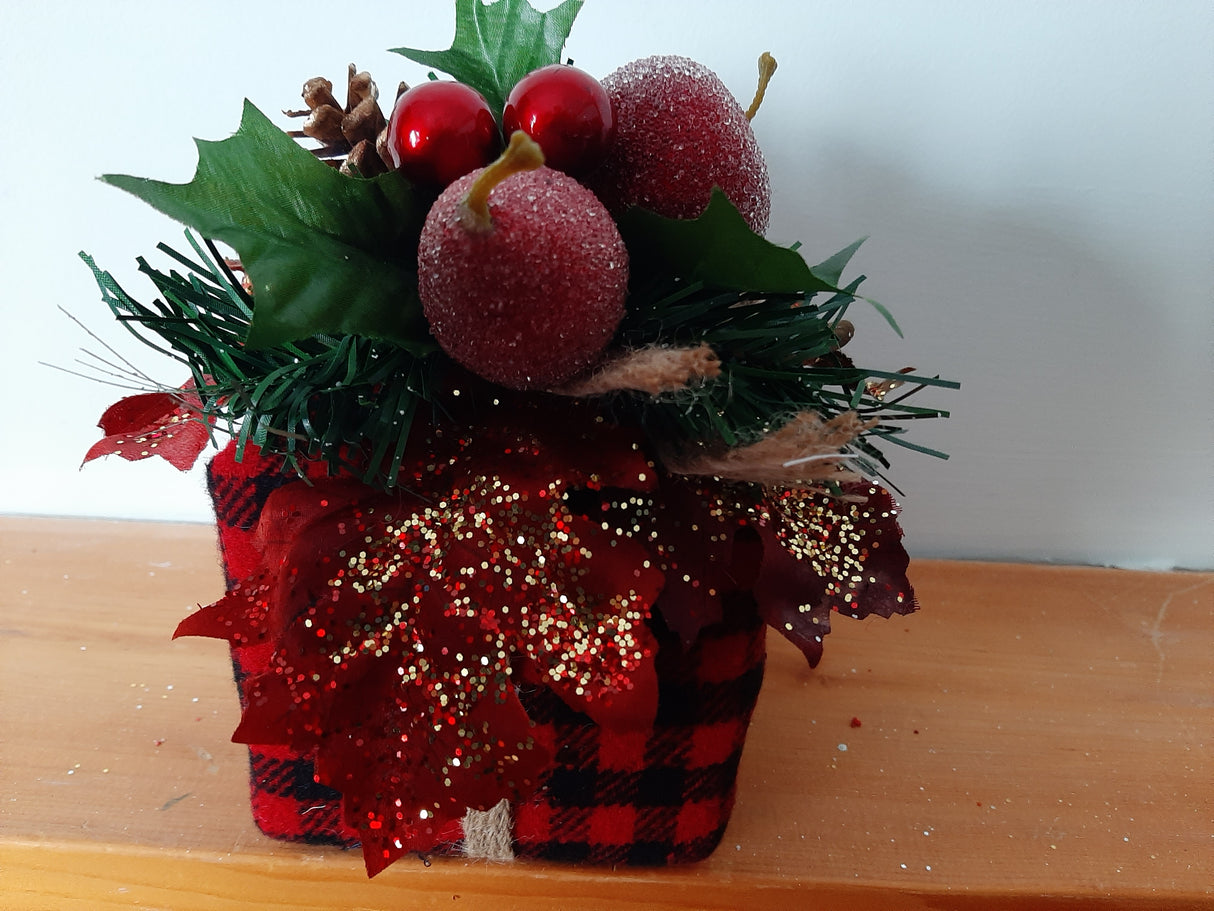 DÉCO-N - Cadeau de Noël à carreaux - VENDU
