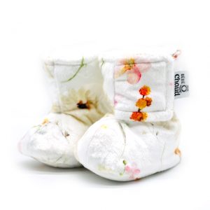 BOC0052 - Pantoufles pour bébé - 24-36 mois - fleurs sauvages oranges