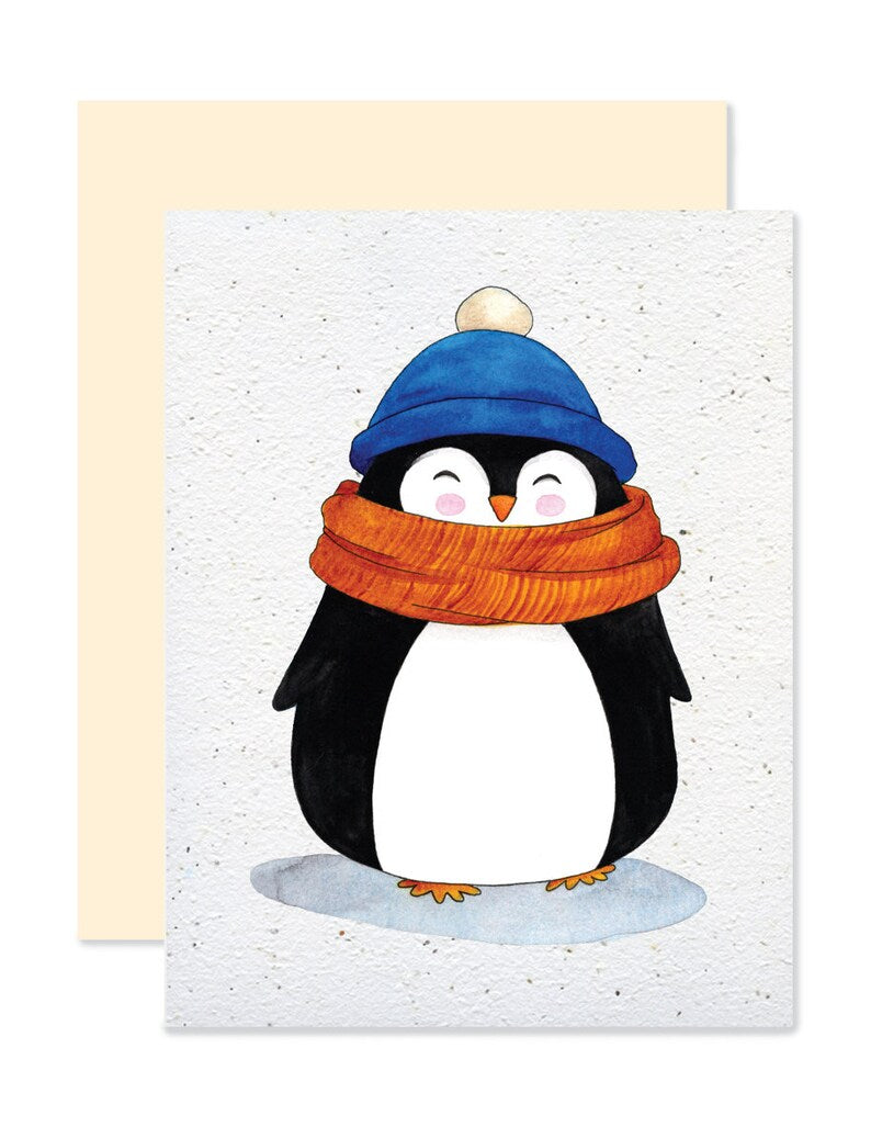EMM0019 - Carte à planter / Plantable greeting card - Petit pingouin