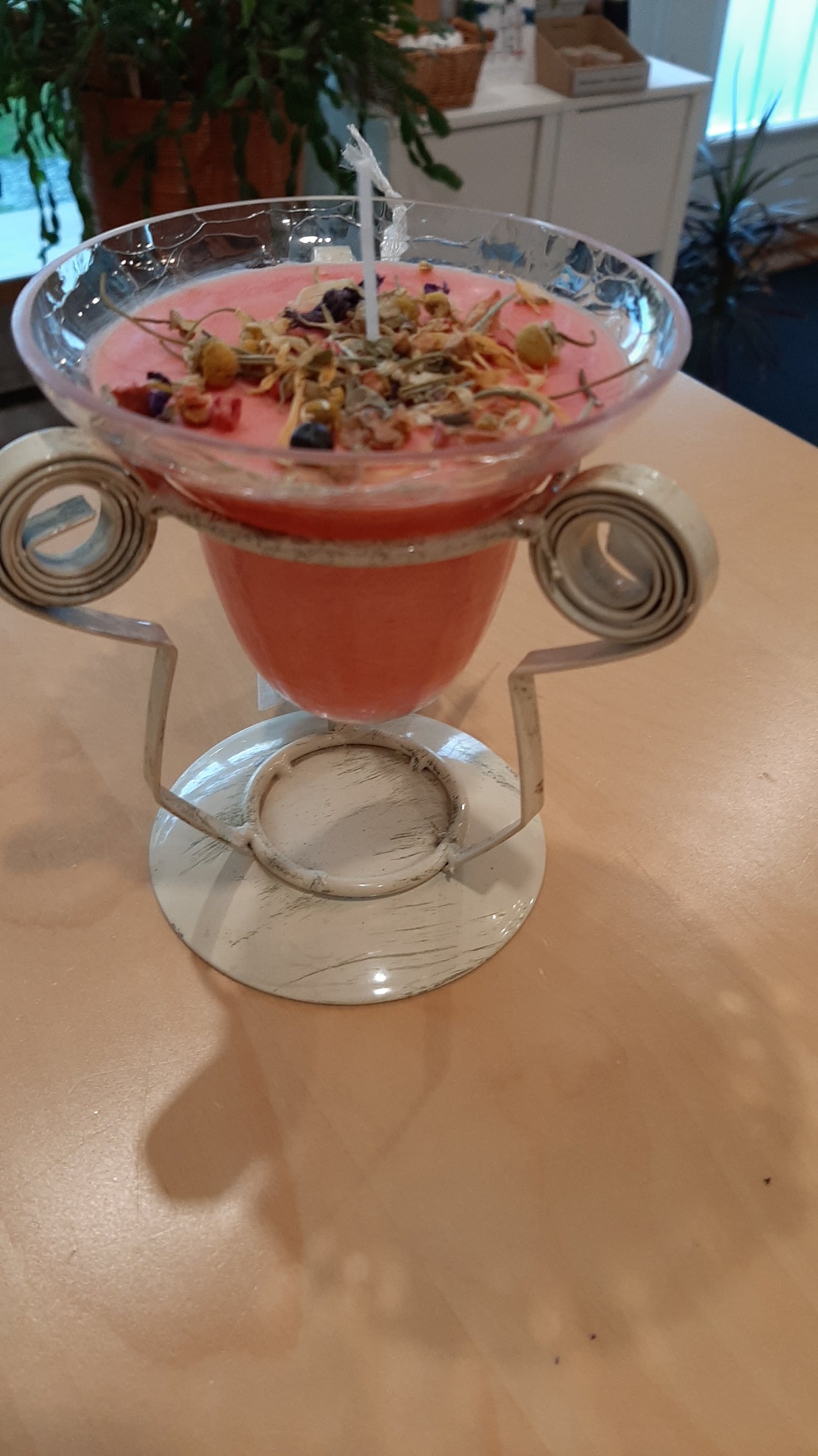 CAN0017 - Chandelle en U dans un support couleur vanille