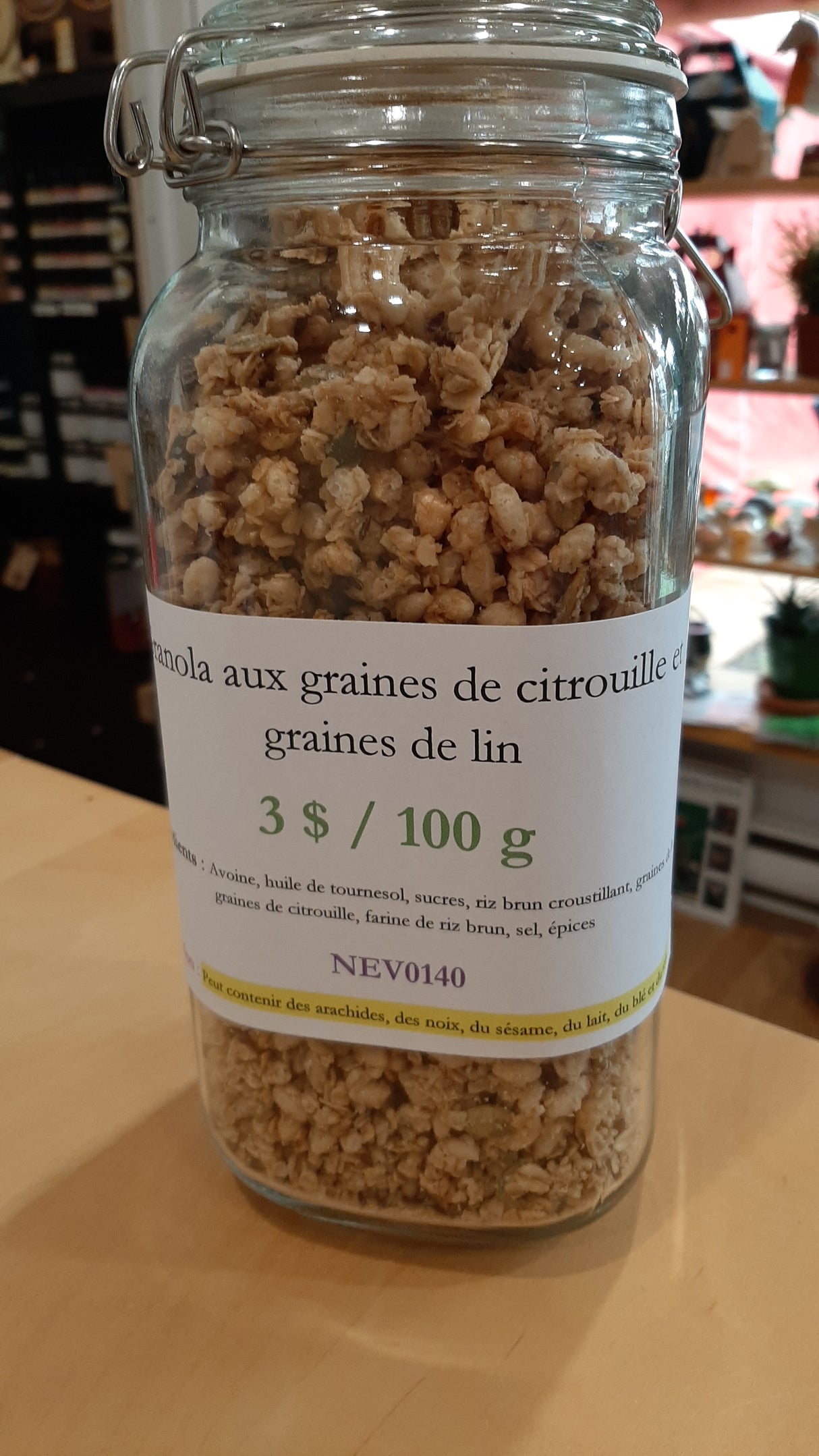 NEV0140 - Granola with pumpkin seeds and flax seeds