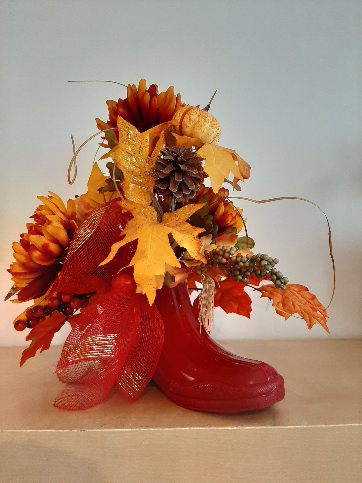 DÉCO-A - Bottine d'automne rouge