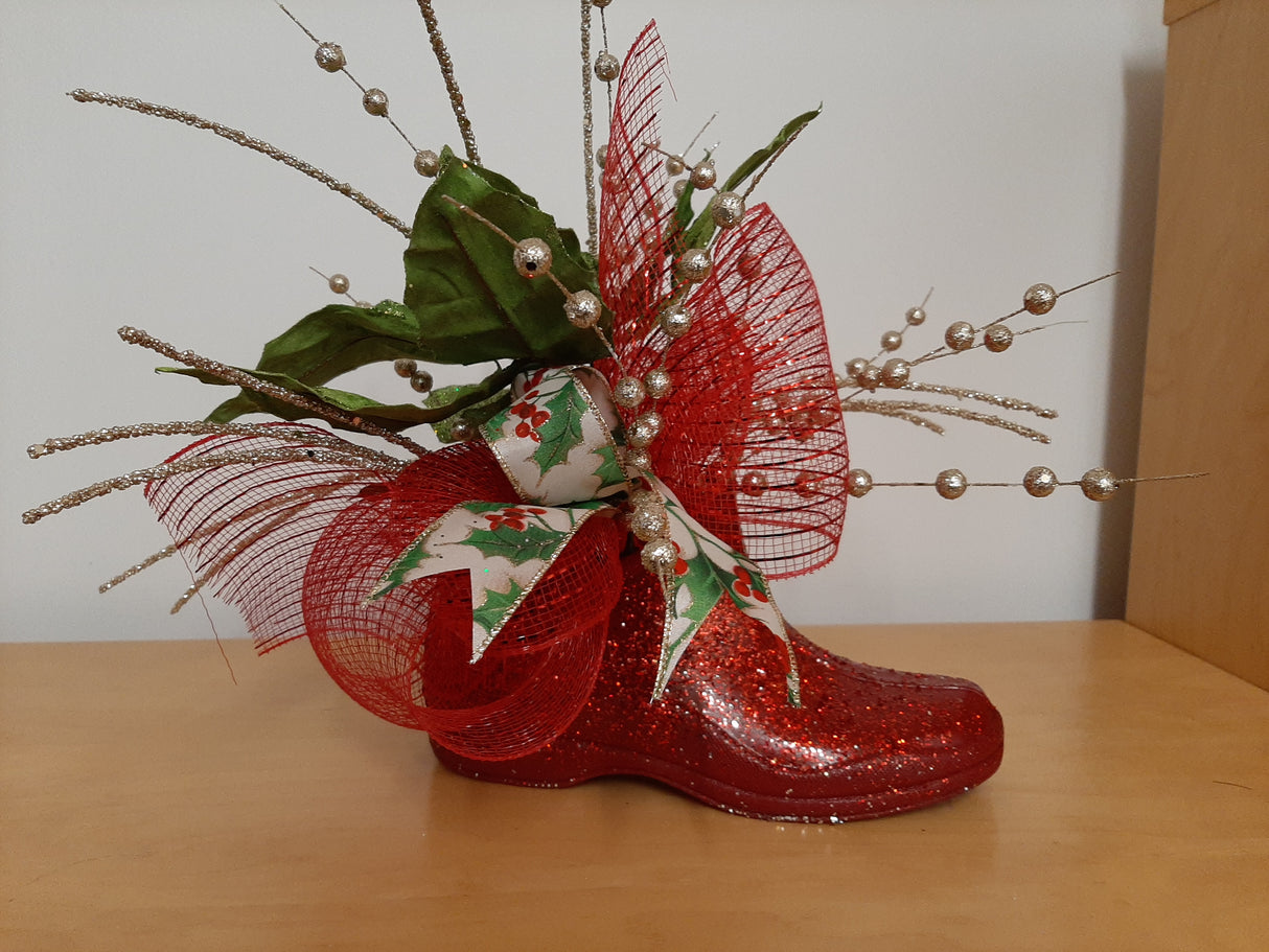 DÉCO-N - Red Christmas ankle boot