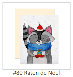 EMM0042 - Carte à planter / Plantable greeting card - Raton-laveur de Noël