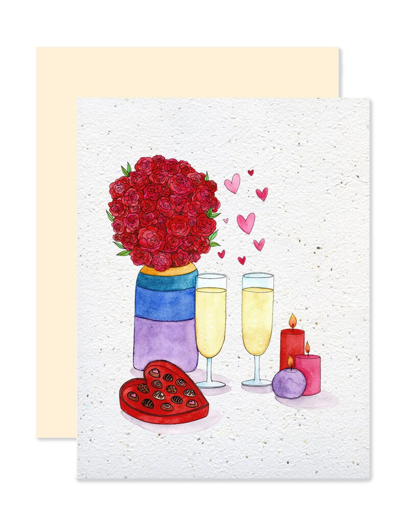 EMM0056 - Carte à planter / Plantable greeting card - Romantique