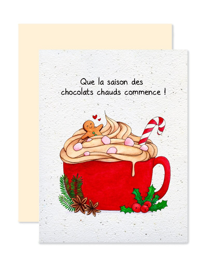 EMM0023 - Carte à planter / Plantable greeting card - Chocolat chaud