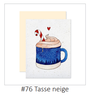 EMM0054 - Carte à planter / Plantable greeting card - Tasse neige