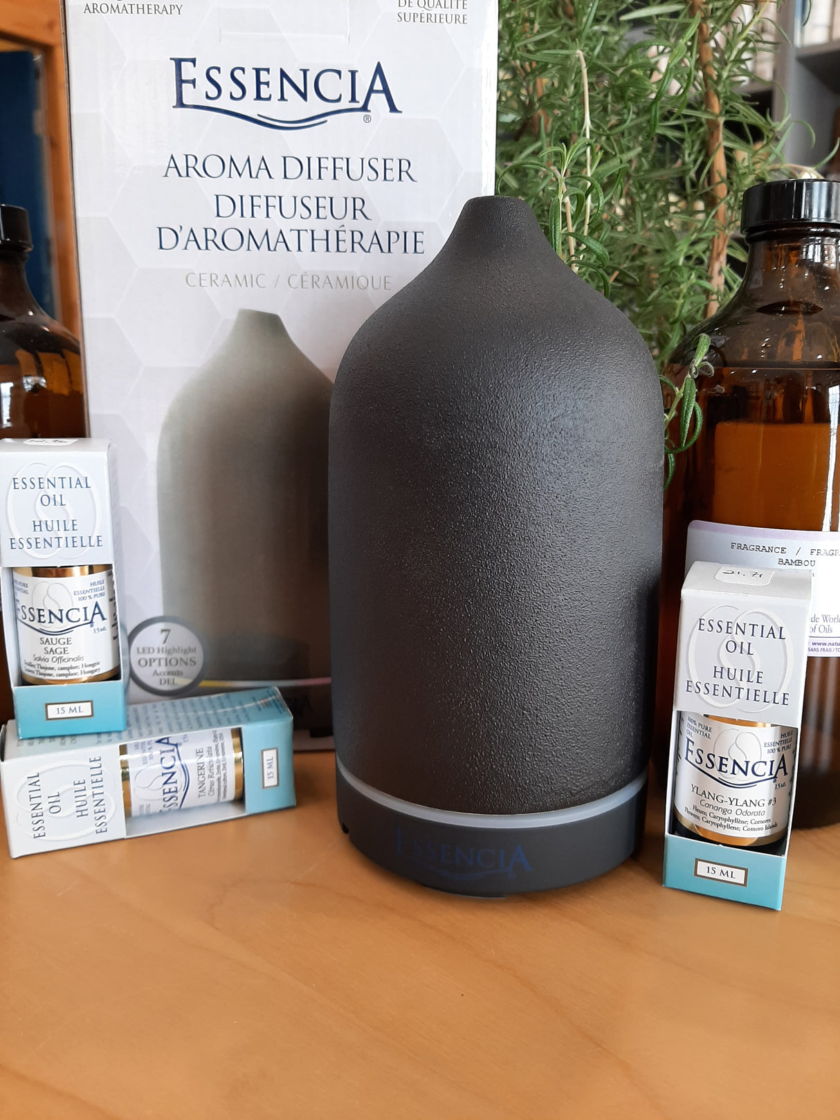 ESS6218 - Ceramic aromatherapy diffuser - Charcoal