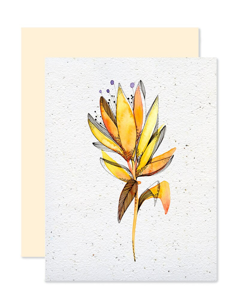EMM0046 - Carte à planter / Plantable greeting card - Fleur jaune