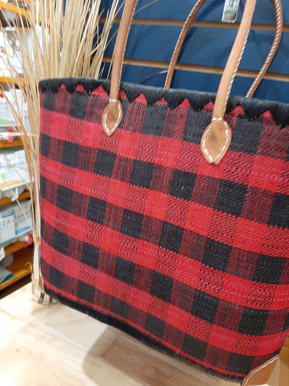 PAN0010 - Lumberjack pattern basket bag - Medium