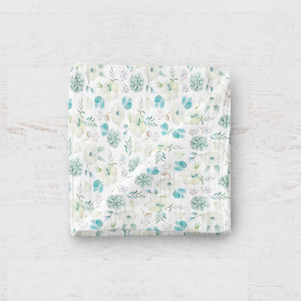 BOC0008 - Couverture en mousseline - Coton vert