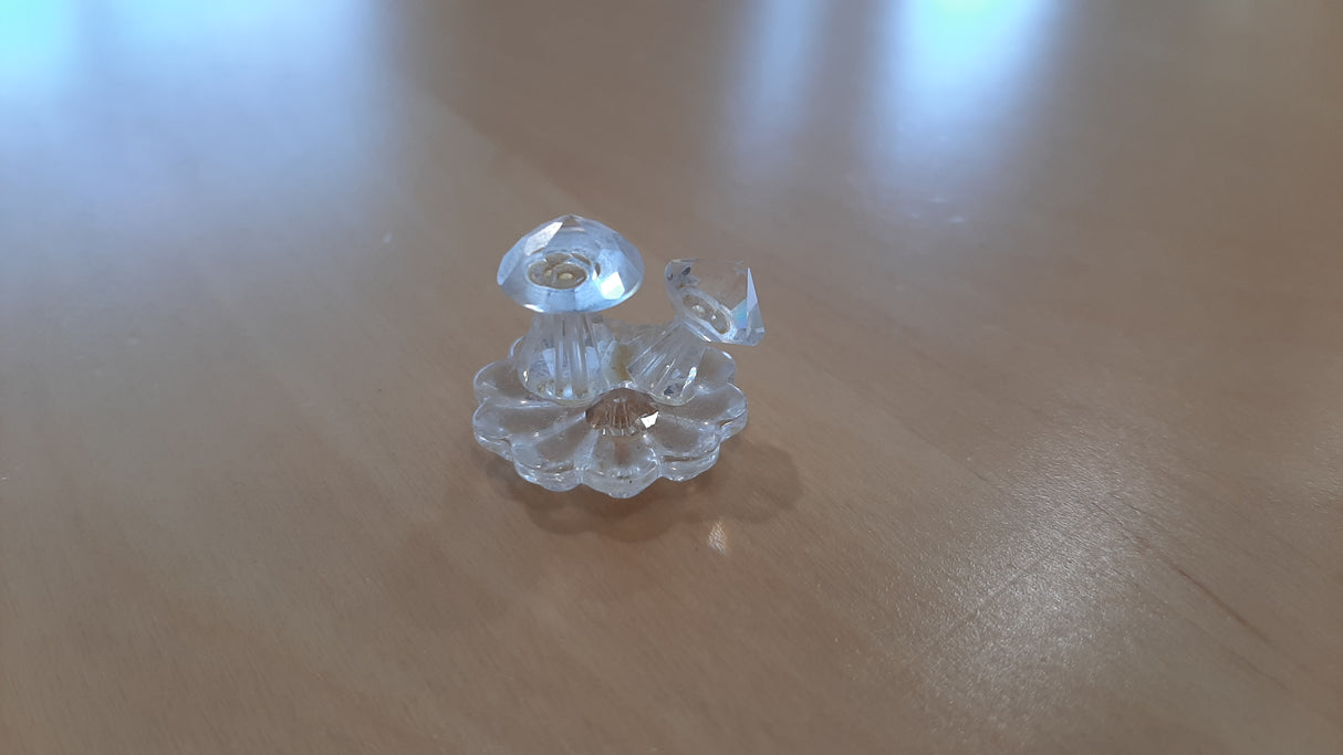 MUS0046 - Duo de champignons en crystal sur fleur - mini format