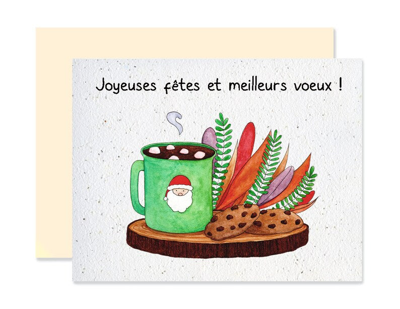 EMM0062 - Carte à planter / Plantable greeting card - Tasse Père Noël