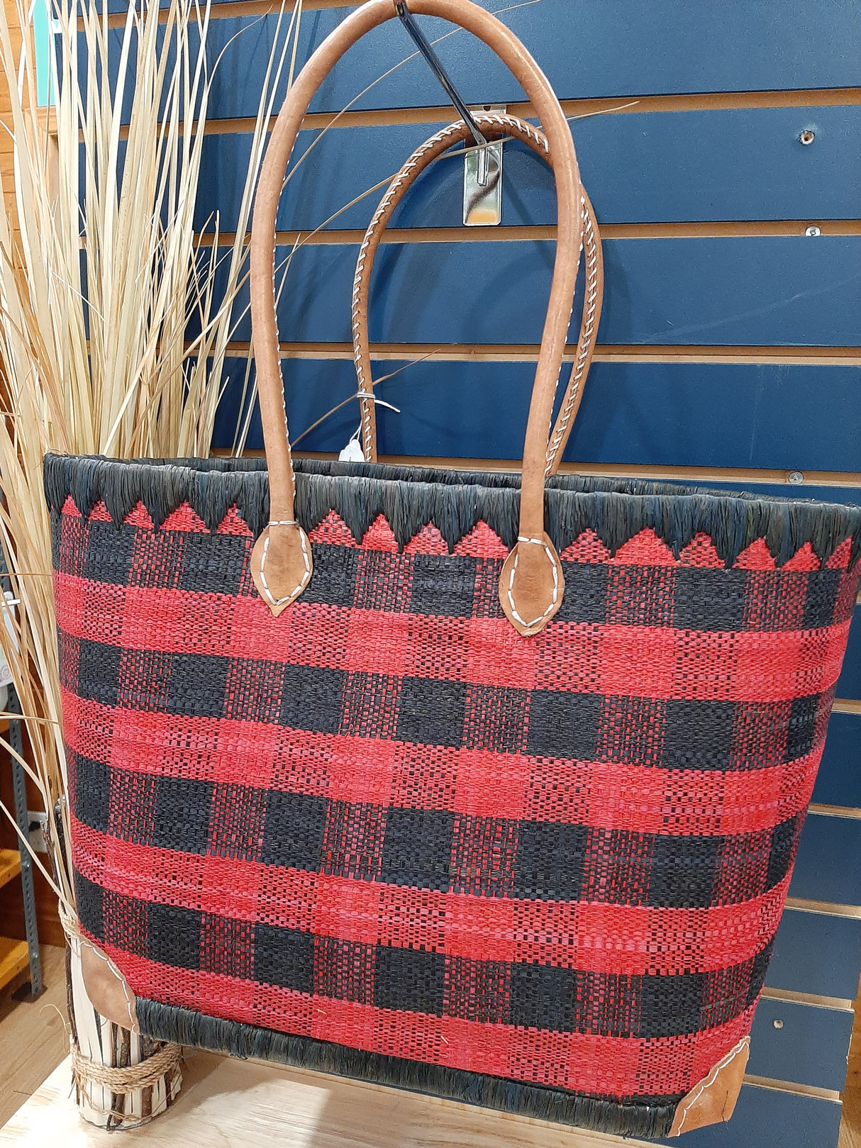 PAN0011 - Lumberjack pattern basket bag - Large