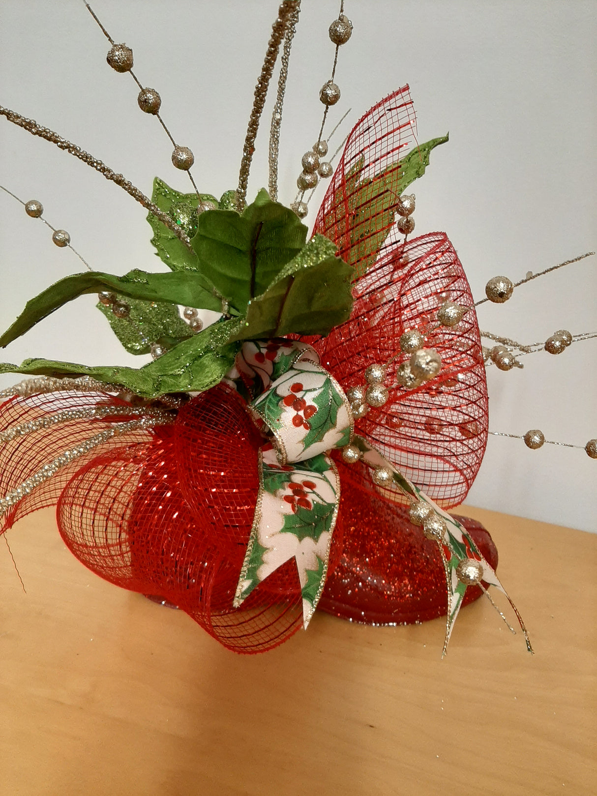 DÉCO-N - Red Christmas ankle boot