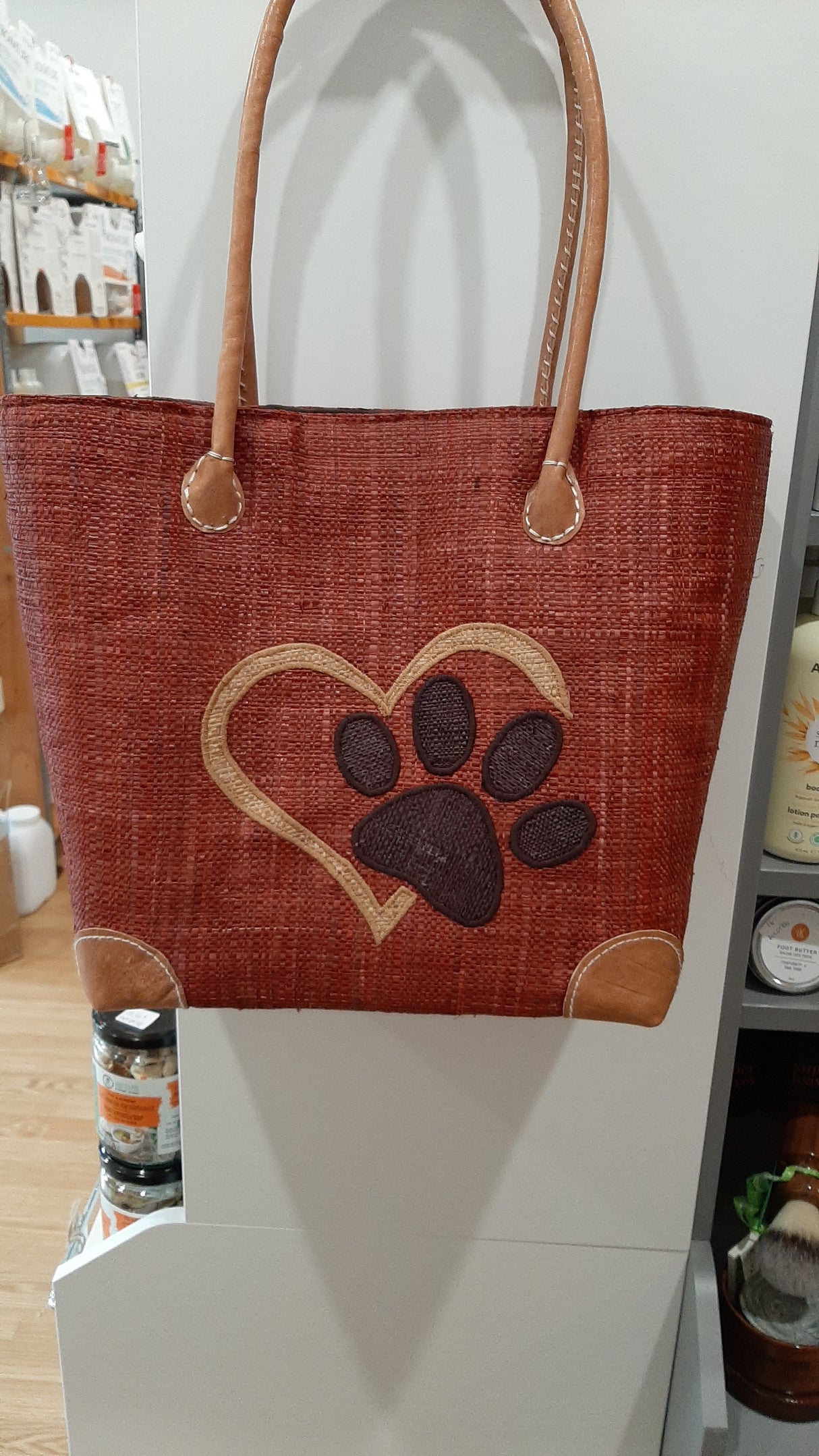 PAN0078 - Sac-panier 'Coeur et patte de chat'