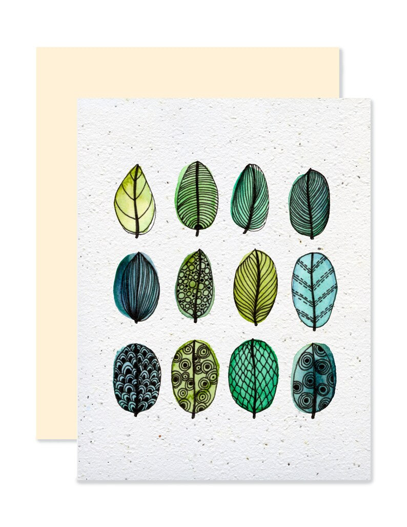 EMM0034 - Carte à planter / Plantable greeting card - Assortiment de feuilles