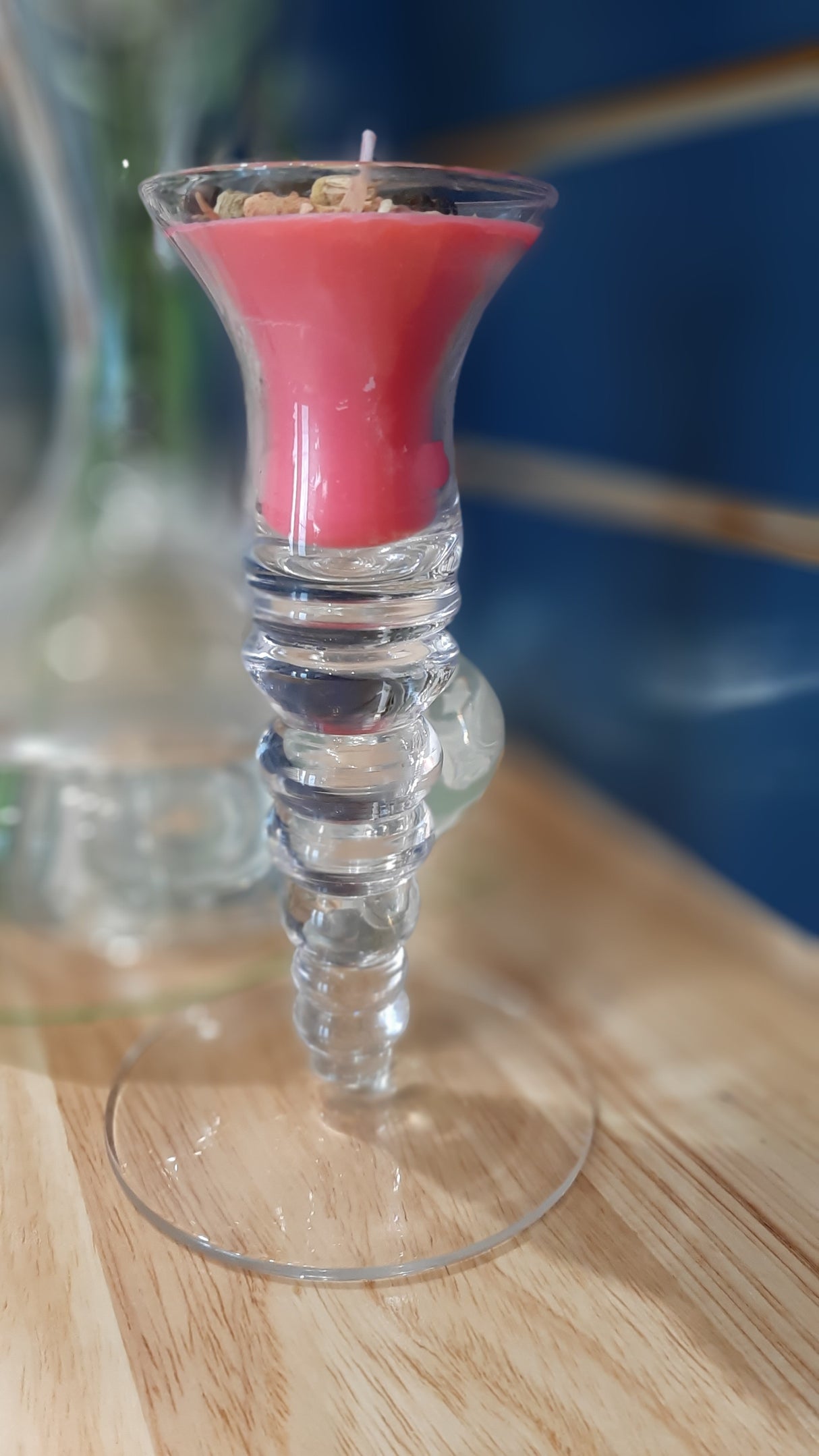 CAN0066 - Petite chandelle sur pied spiralé - Fraise