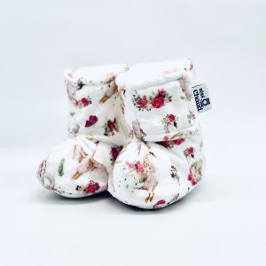 BOC0099 - Pantoufles à velcro - 24-36 mois - Cygnes en fleurs