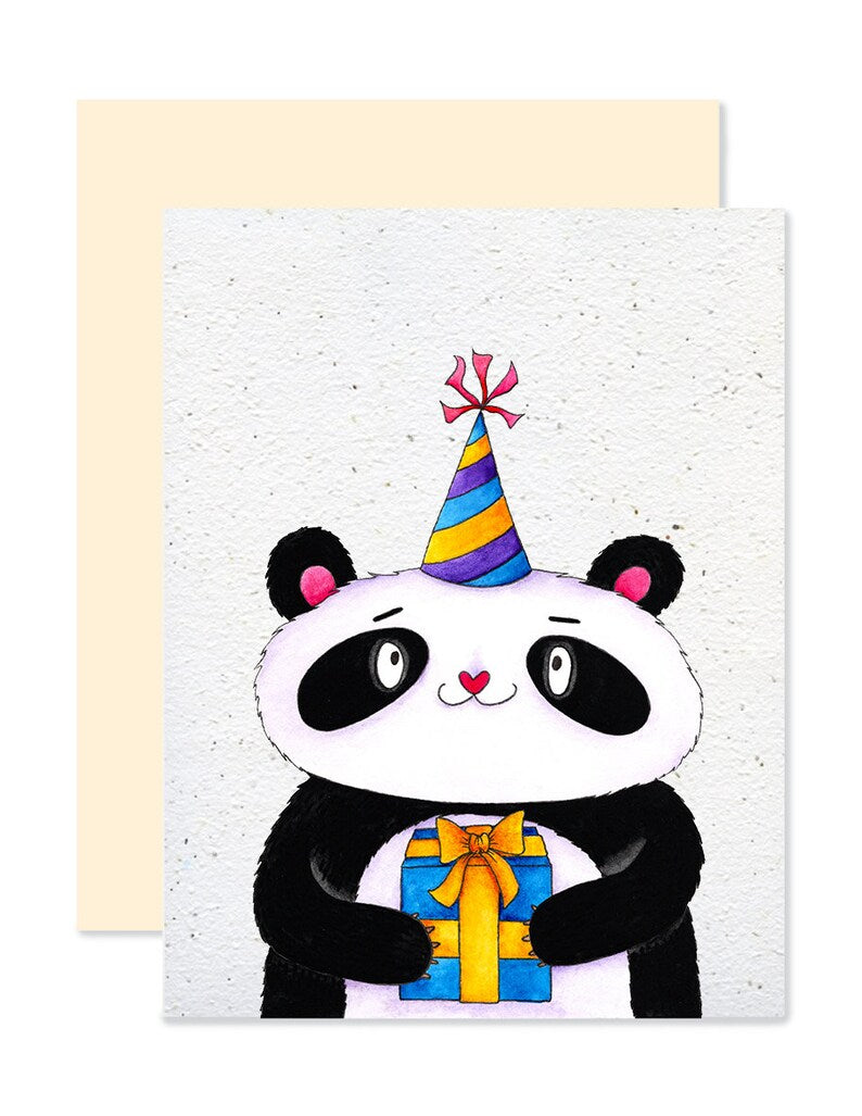 EMM0030 - Carte à planter / Plantable greeting card - Panda anniversaire