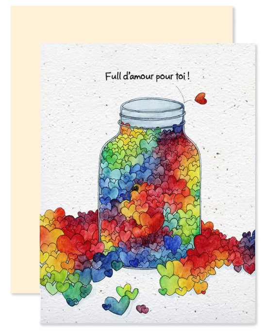 EMM0048 - Carte à planter / Plantable greeting card - Full d'amour pour toi!
