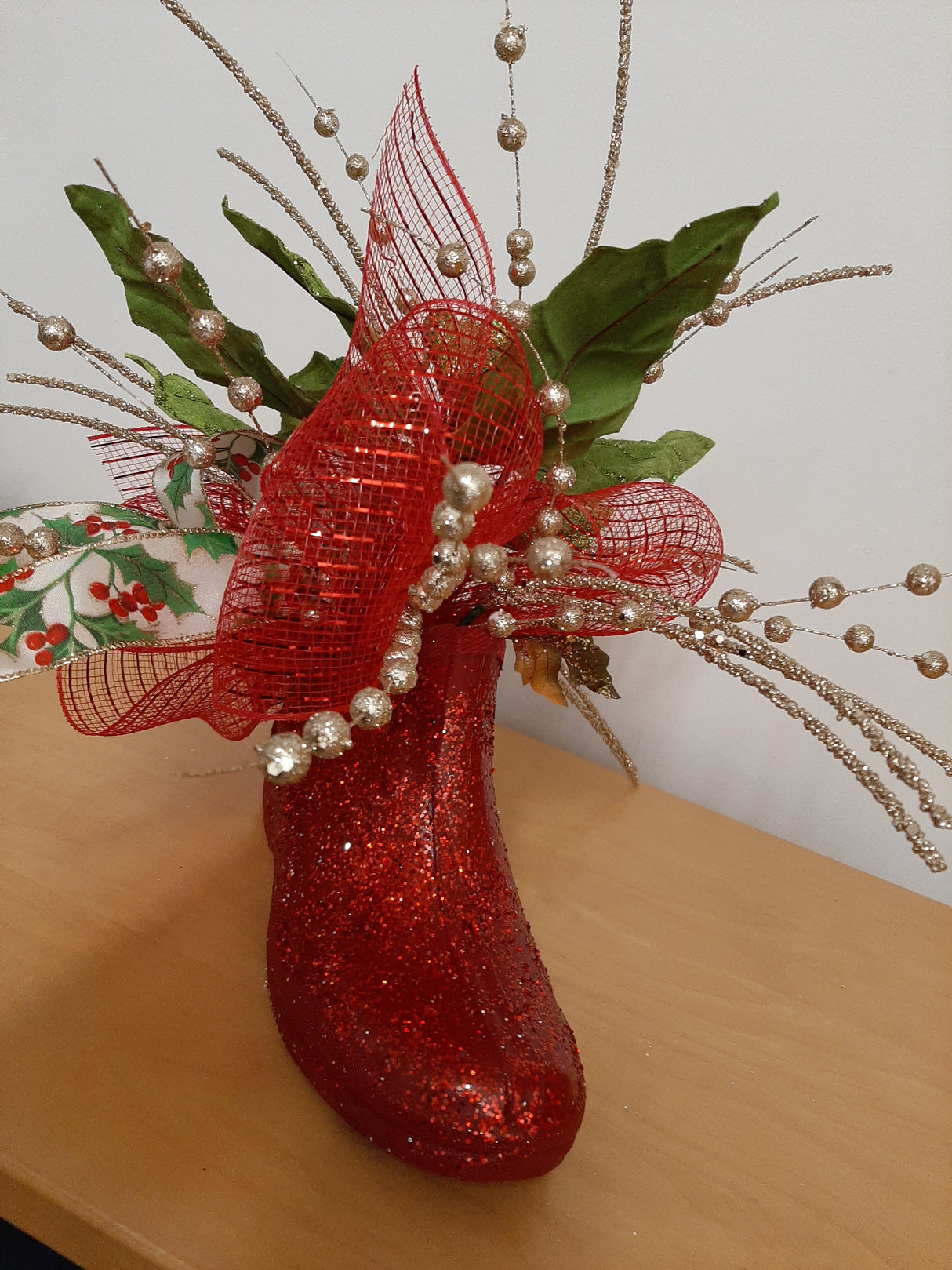 DÉCO-N - Red Christmas ankle boot