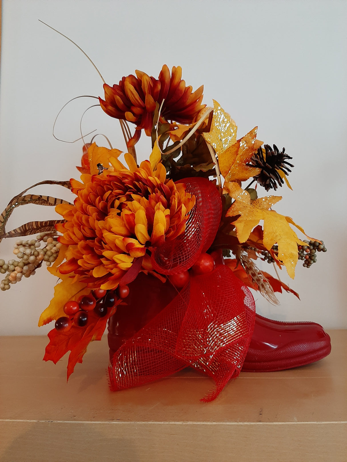 DÉCO-A - Bottine d'automne rouge