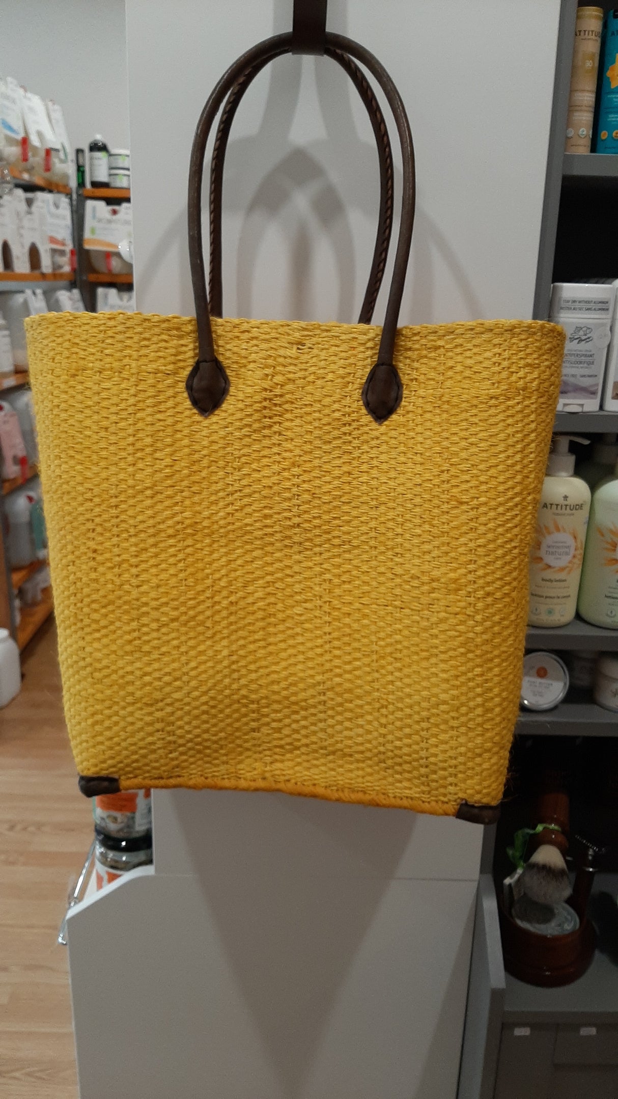 PAN0080 - Basket bag - Sisal - yellow - large format