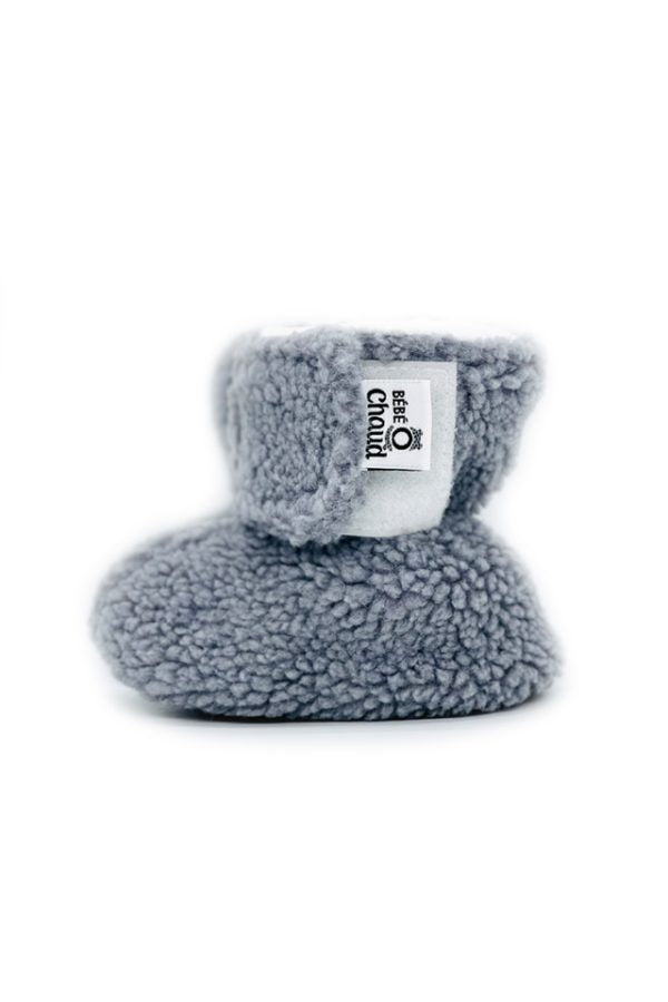 BOC0069 - Pantoufles pour bébé - 24-36 mois - sherpa gris