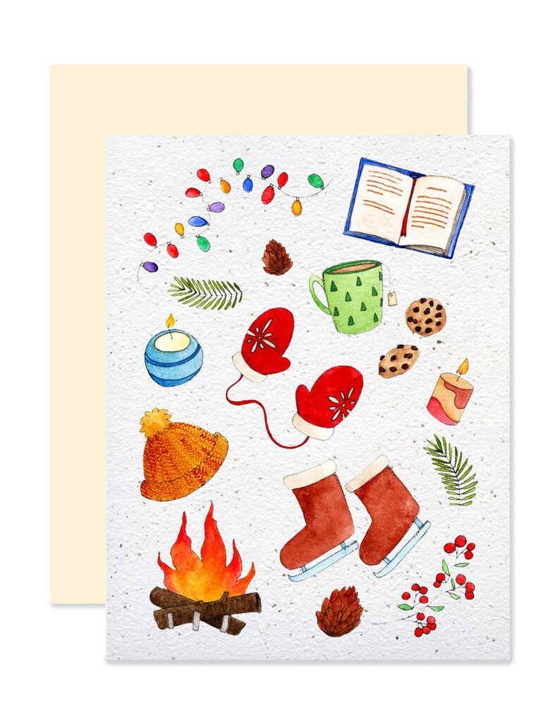 EMM0021 - Carte à planter / Plantable greeting card - Plaisirs d'hiver